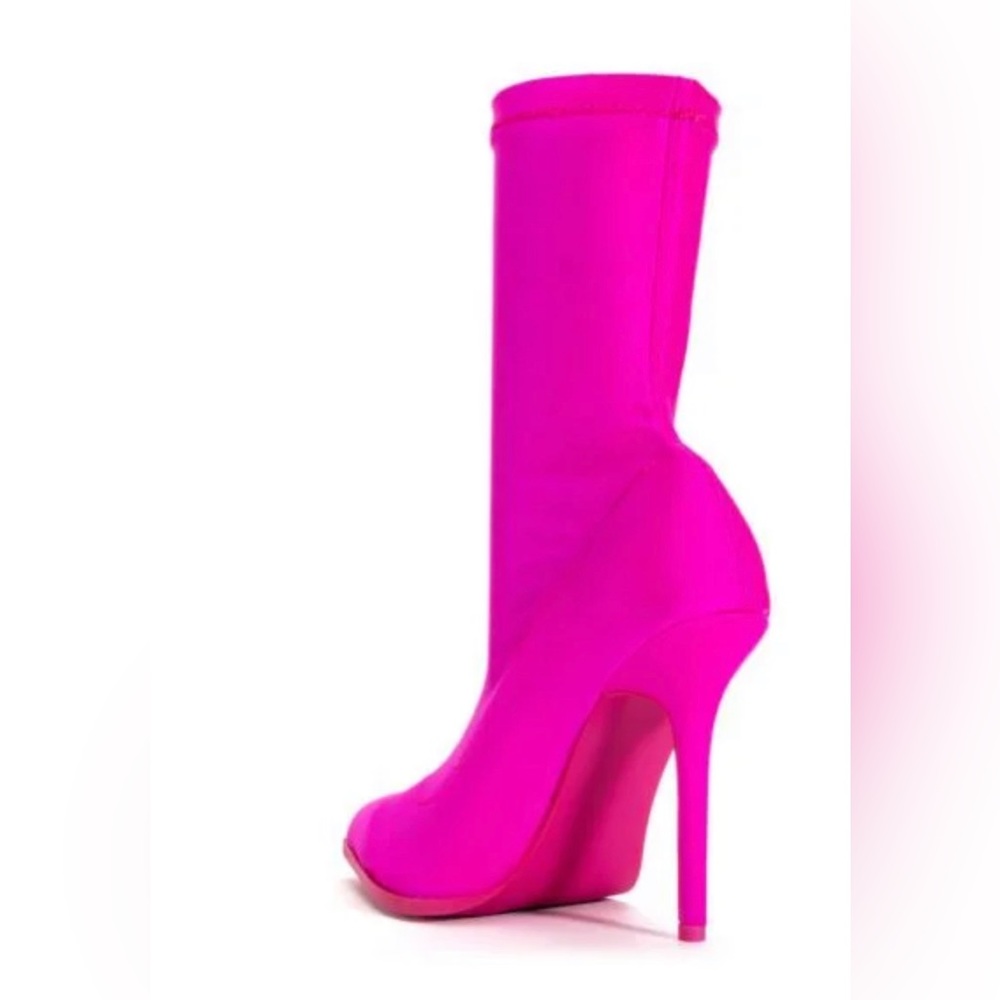 Hot pink pump booties